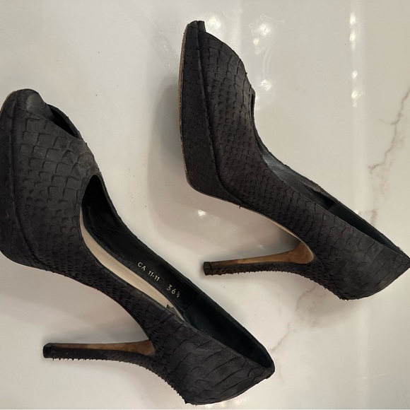 Christian Dior Caltzatura Miss Dior Peep Toe Pump size 36.5 100% Nubuck python - Picture 7 of 8